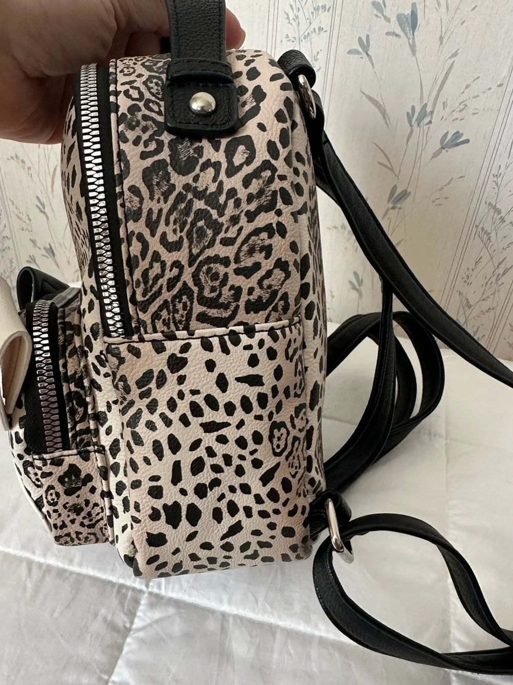 Betsey Johnson Puppy Ear Leopard Mini Backpack